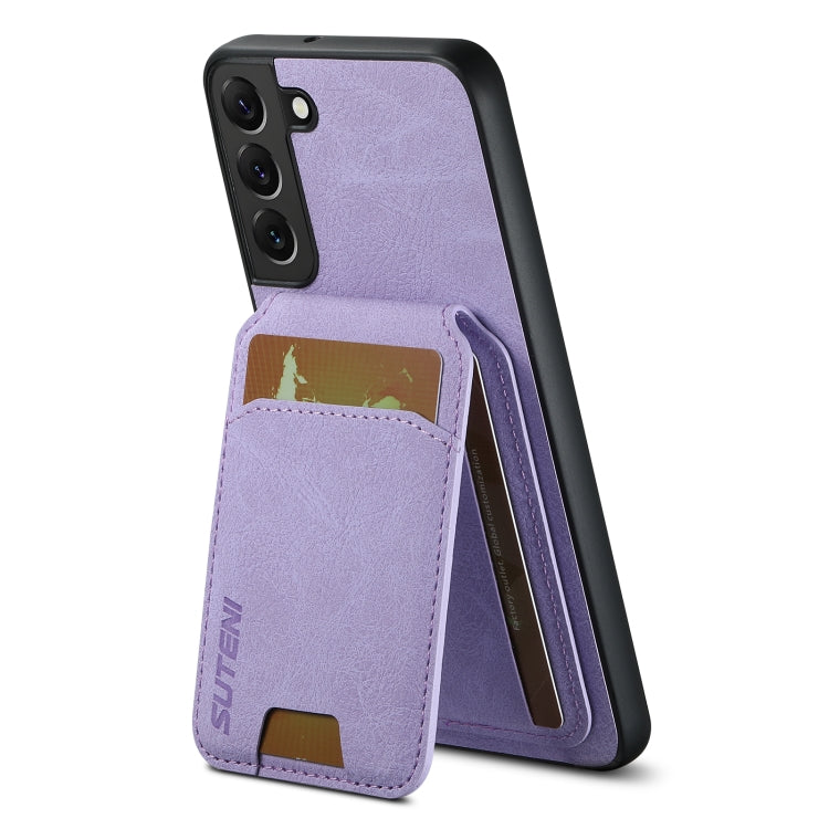 For Samsung Galaxy S22+ 5G Suteni H02 Litchi Leather Card Wallet Stand Back Phone Case(Purple)