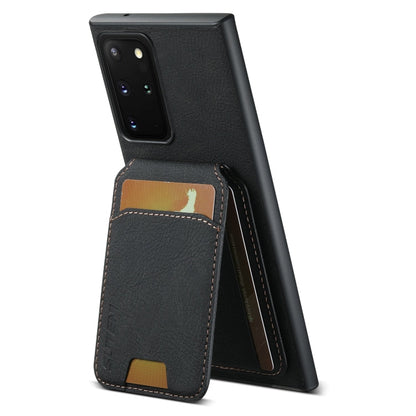 For Samsung Galaxy Note20 Suteni H02 Litchi Leather Card Wallet Stand Back Phone Case(Black)