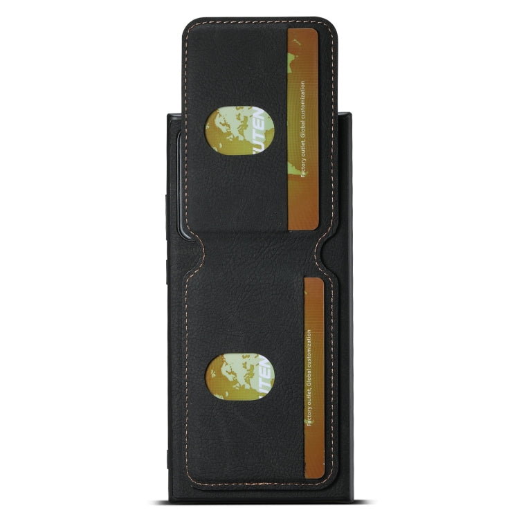 For Samsung Galaxy Note20 Ultra Suteni H02 Litchi Leather Card Wallet Stand Back Phone Case(Black)