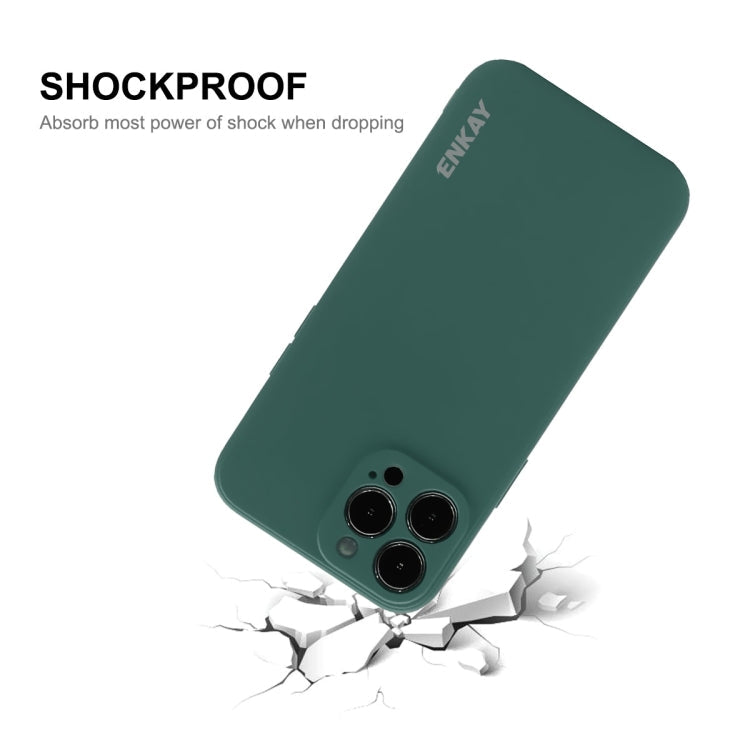 For iPhone 15 Pro ENKAY Liquid Silicone Soft Shockproof Phone Case(Light Green)