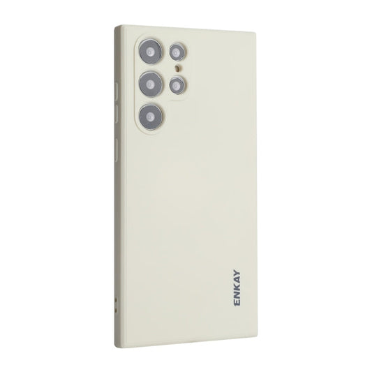 For Samsung Galaxy S24 Ultra 5G ENKAY Liquid Silicone Soft Shockproof Phone Case(Beige)