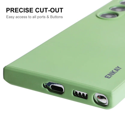 Pour Samsung Galaxy S24 Ultra 5G ENKAY Coque de Téléphone Souple Antichoc en Silicone Liquide (Bleu Foncé)