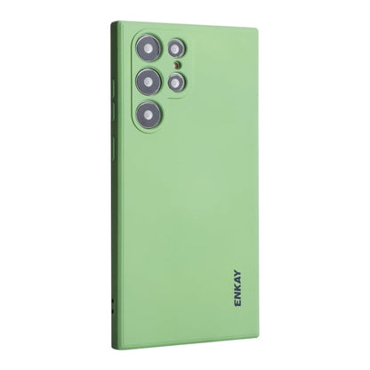 For Samsung Galaxy S24 Ultra 5G ENKAY Liquid Silicone Soft Shockproof Phone Case(Light Green)