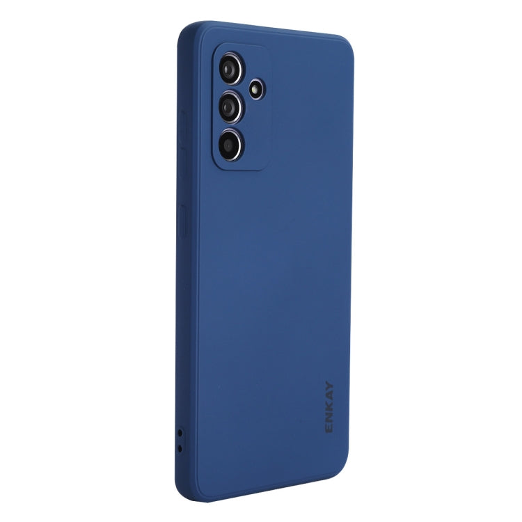 For Samsung Galaxy A35 ENKAY Liquid Silicone Soft Shockproof Phone Case(Dark Blue)