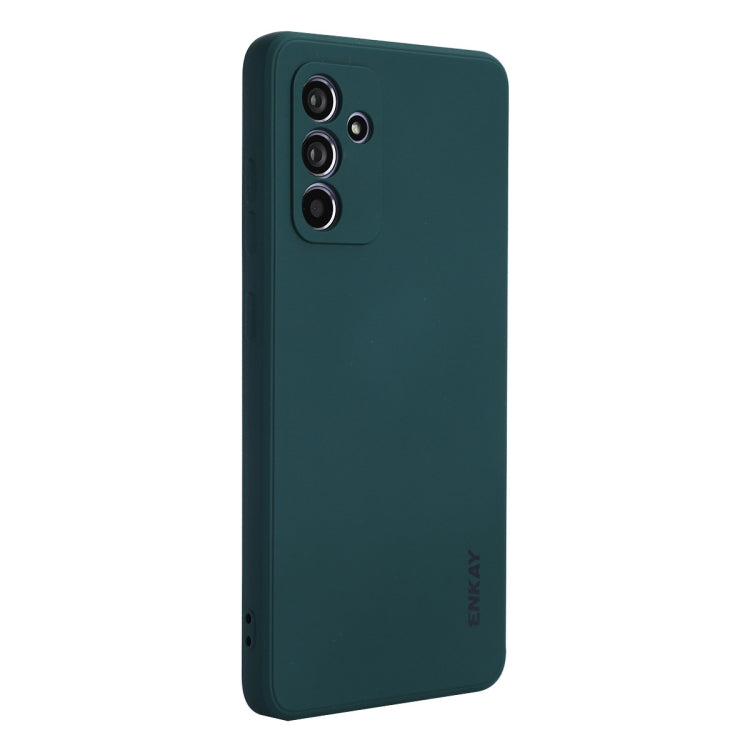 For Samsung Galaxy A35 ENKAY Liquid Silicone Soft Shockproof Phone Case(Dark Green)