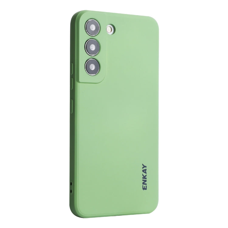 Pour Samsung Galaxy S25 5G ENKAY Coque de téléphone antichoc souple en silicone liquide (vert clair)