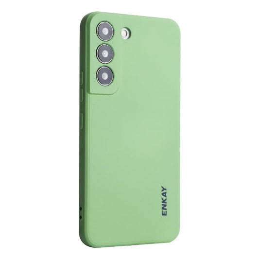 For Samsung Galaxy S25 5G ENKAY Liquid Silicone Soft Shockproof Phone Case(Light Green)
