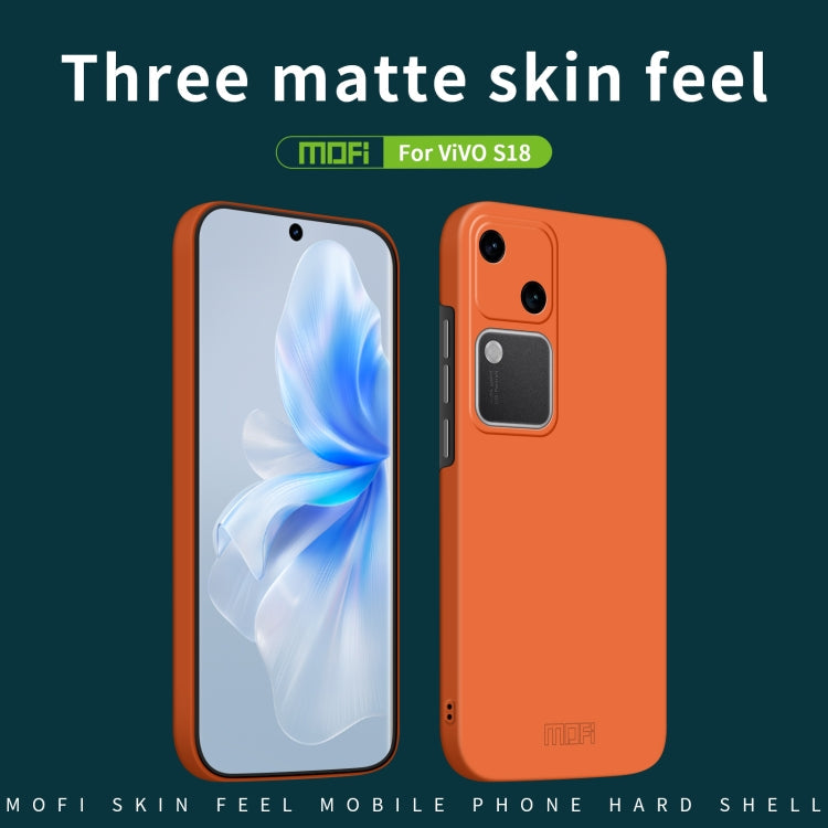 For vivo S18 MOFI Qin Series Skin Feel All-inclusive PC Phone Case(Orange)