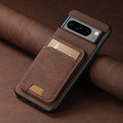 For Google Pixel 8 Suteni H02 Litchi Leather Card Wallet Stand Back Phone Case(Brown)