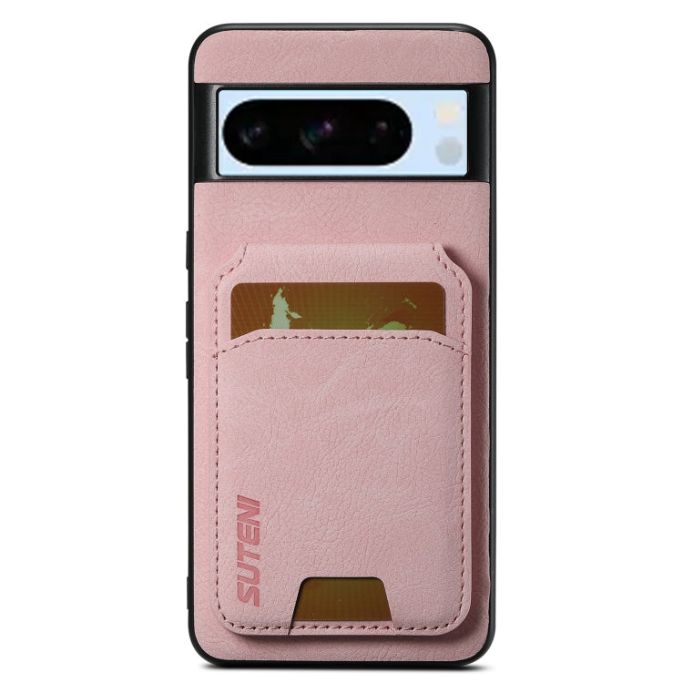 For Google Pixel 8 Pro Suteni H02 Litchi Leather Card Wallet Stand Back Phone Case(Pink)