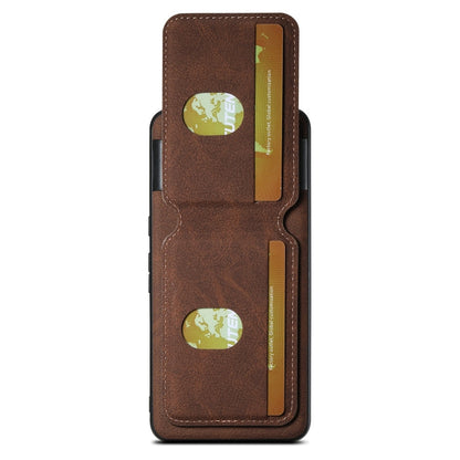 For Google Pixel 8a Suteni H02 Litchi Leather Card Wallet Stand Back Phone Case(Brown)