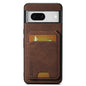 For Google Pixel 8a Suteni H02 Litchi Leather Card Wallet Stand Back Phone Case(Brown)
