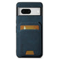 Pour Google Pixel 8a Suteni H02 Étui de téléphone arrière en cuir litchi avec porte-cartes (bleu)