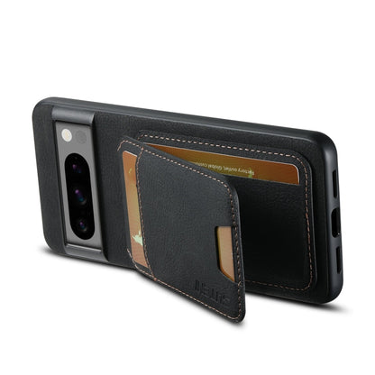 For Google Pixel 7 Suteni H02 Litchi Leather Card Wallet Stand Back Phone Case(Black)