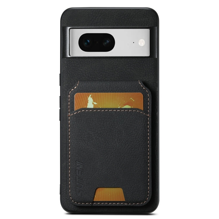 For Google Pixel 7 Suteni H02 Litchi Leather Card Wallet Stand Back Phone Case(Black)