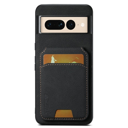 Pour Google Pixel 7 Pro Étui H02 Suteni en cuir litchi avec porte-cartes et béquille (noir)