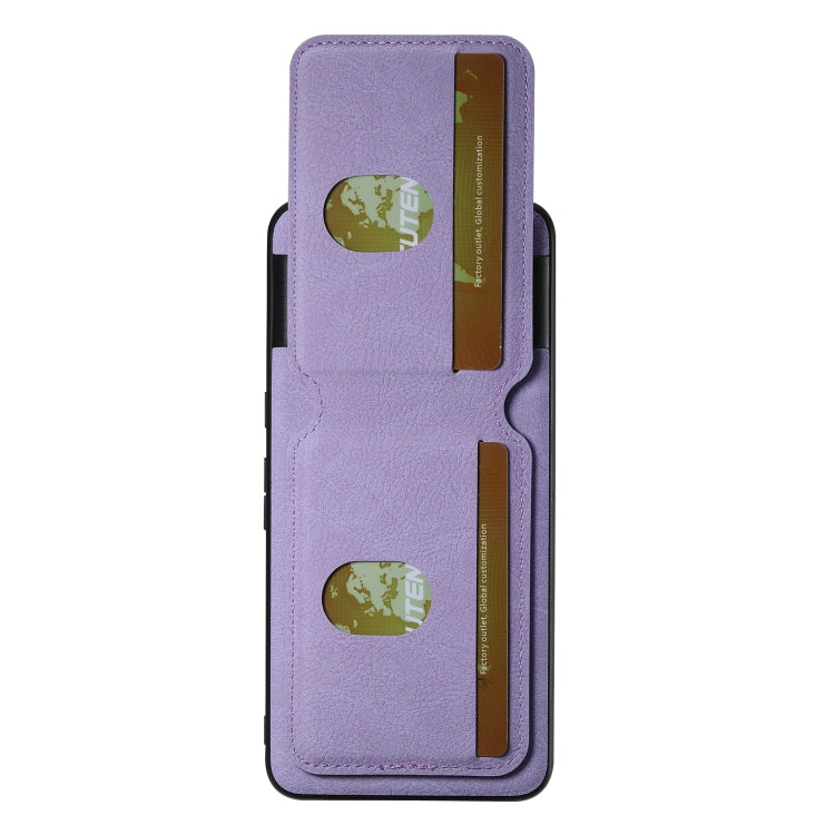 For Google Pixel 7 Pro Suteni H02 Litchi Leather Card Wallet Stand Back Phone Case(Purple)