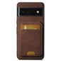For Google Pixel 6 Suteni H02 Litchi Leather Card Wallet Stand Back Phone Case(Brown)