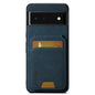 For Google Pixel 6 Suteni H02 Litchi Leather Card Wallet Stand Back Phone Case(Blue)