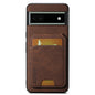 For Google Pixel 6a Suteni H02 Litchi Leather Card Wallet Stand Back Phone Case(Brown)