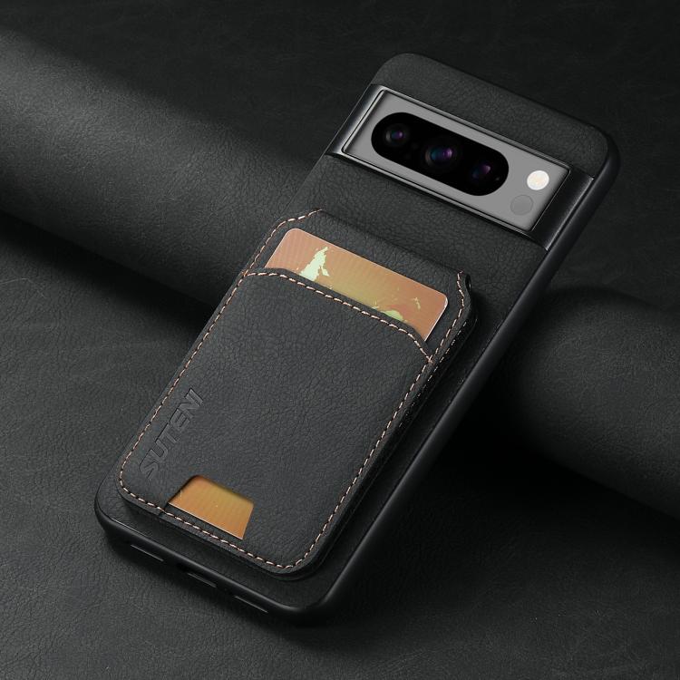 For Google Pixel 9 Suteni H02 Litchi Leather Card Wallet Stand Back Phone Case(Black)