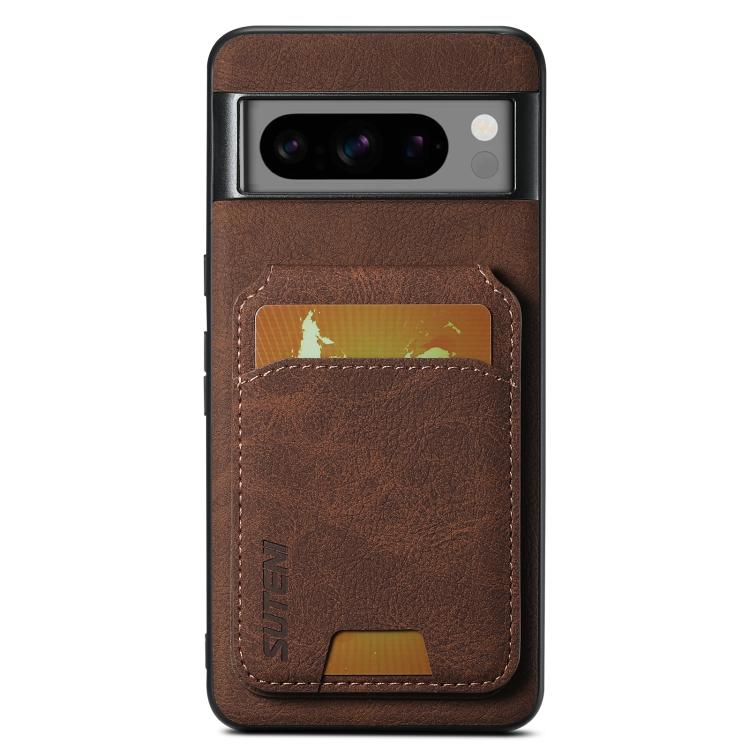 For Google Pixel 9 Suteni H02 Litchi Leather Card Wallet Stand Back Phone Case(Brown)