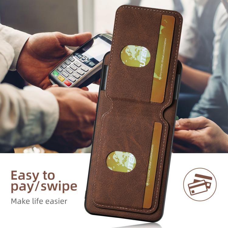 For Google Pixel 9 Suteni H02 Litchi Leather Card Wallet Stand Back Phone Case(Brown)