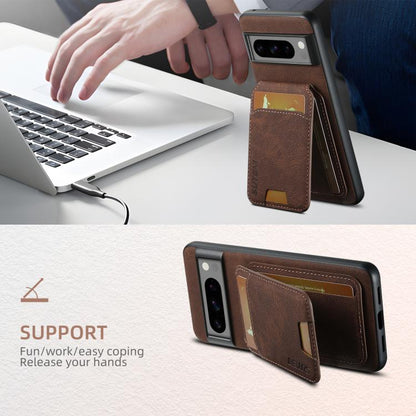 For Google Pixel 9 Suteni H02 Litchi Leather Card Wallet Stand Back Phone Case(Brown)