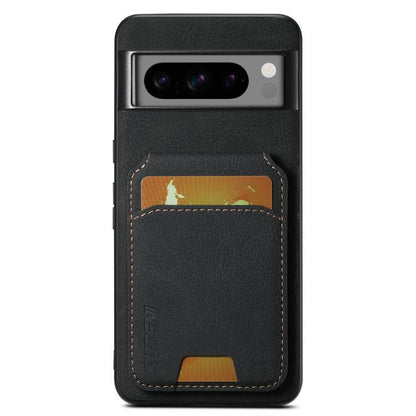 For Google Pixel 9 Pro XL Suteni H02 Litchi Leather Card Wallet Stand Back Phone Case(Black)