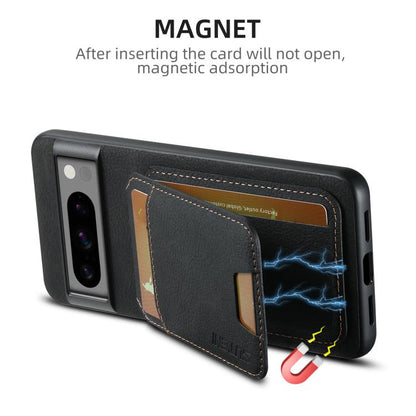 For Google Pixel 9 Pro XL Suteni H02 Litchi Leather Card Wallet Stand Back Phone Case(Black)