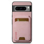 Pour Google Pixel 9 Pro XL Suteni H02 Étui de téléphone arrière en cuir litchi avec porte-cartes (rose)