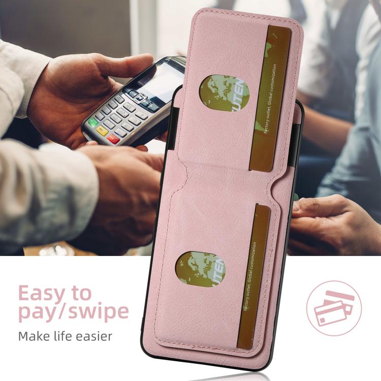 For Google Pixel 10 Pro XL Suteni H02 Litchi Leather Card Wallet Stand Back Phone Case(Pink)