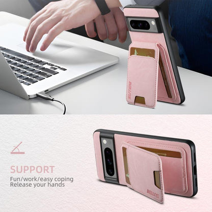 For Google Pixel 10 Pro XL Suteni H02 Litchi Leather Card Wallet Stand Back Phone Case(Pink)