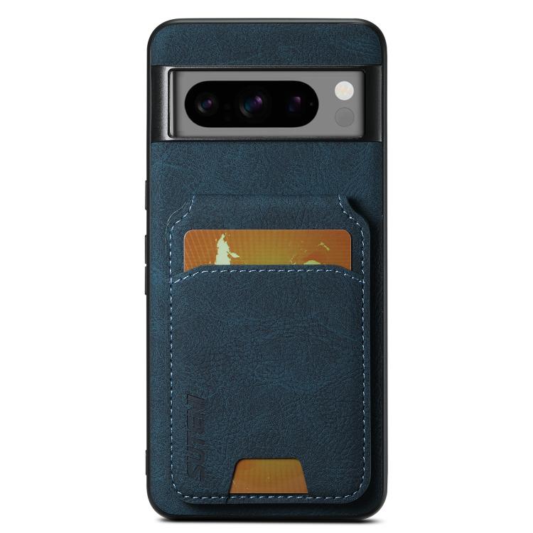For Google Pixel 10 Suteni H02 Litchi Leather Card Wallet Stand Back Phone Case(Blue)