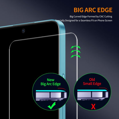 For Honor X7b 2pcs ENKAY 9H Big Arc Edge High Aluminum-silicon Tempered Glass Film