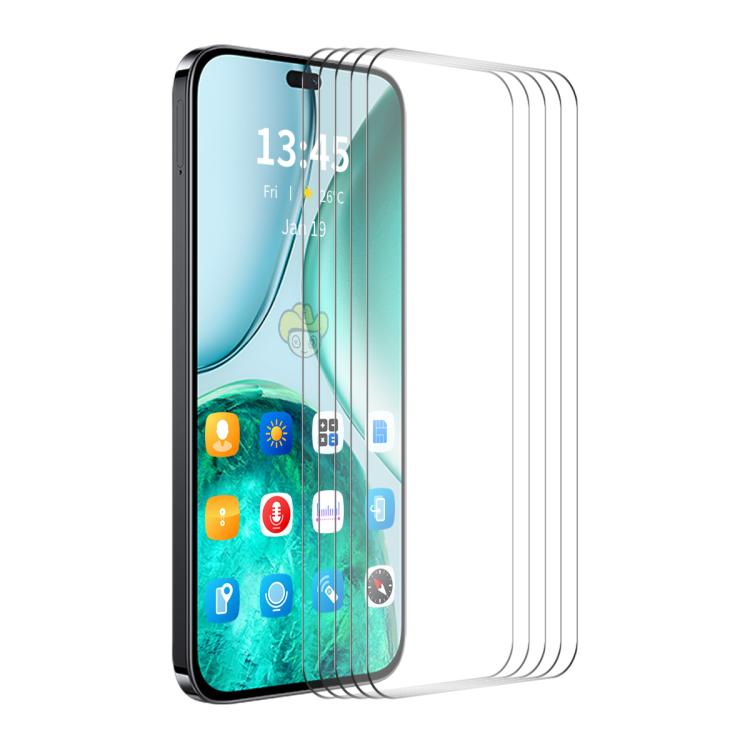 For Honor 400 Lite Global 5pcs ENKAY 9H Big Arc Edge High Aluminum-silicon Tempered Glass Film
