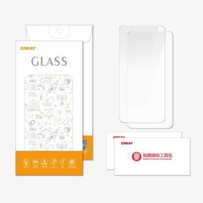 Pour vivo iQOO 11 / 11s 2 pièces ENKAY Film de protection d'écran en verre trempé à grand arc 9H en aluminium-silicium