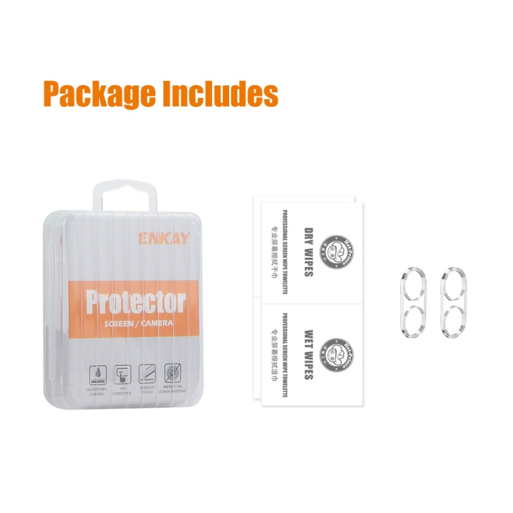 Pour Xiaomi Redmi 13C 5G 2 films en verre trempé ENKAY 9H pour objectif de caméra arrière (Transparent)