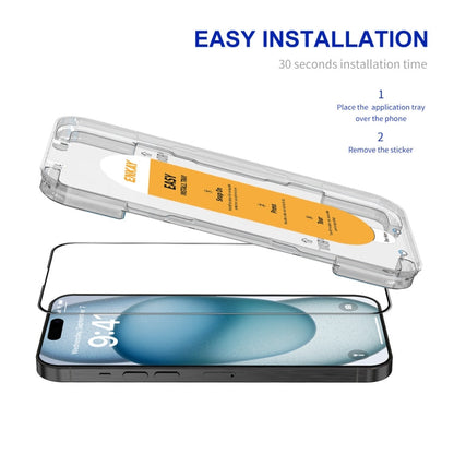 For iPhone 15 Plus ENKAY Easy Install High Alumina Silicon Full Glass Film
