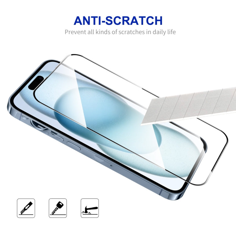 For iPhone 15 Plus ENKAY Easy Install High Alumina Silicon Full Glass Film