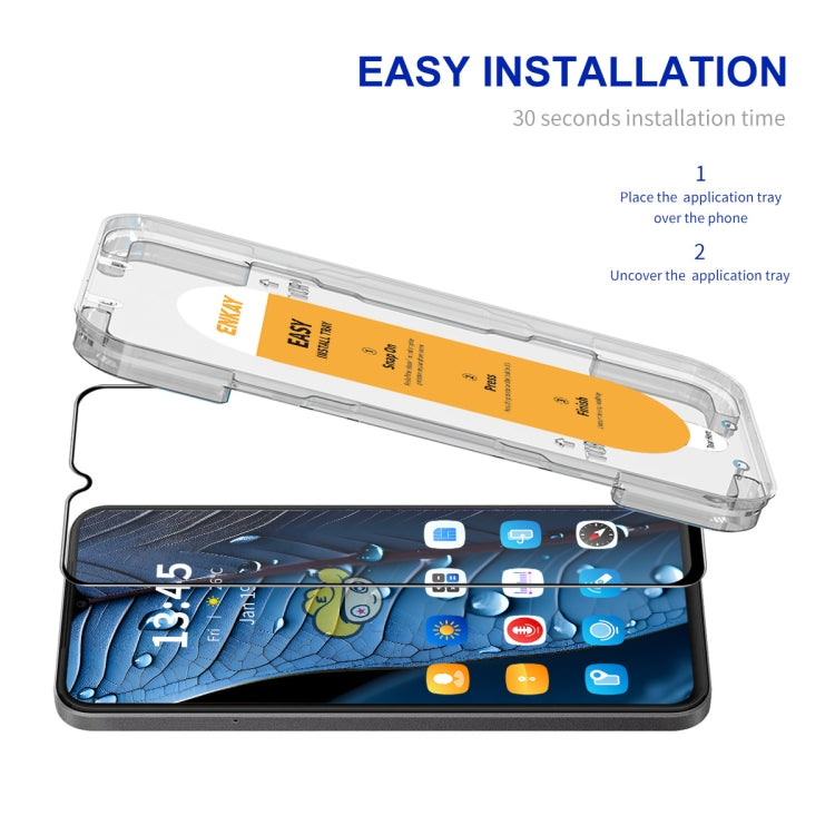 Pour Redmi 12C ENKAY Easy Install Film en Verre Trempé Haute Alumine