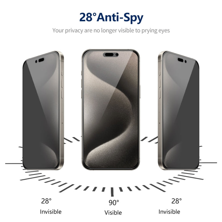 For iPhone 15 Pro ENKAY Hat-Prince 360 Degree Anti-peeping Privacy Full Screen Tempered Glass Film