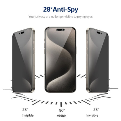 For iPhone 14 Pro Max ENKAY Hat-Prince 360 Degree Anti-peeping Privacy Full Screen Tempered Glass Film