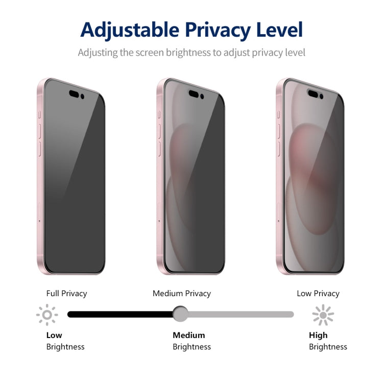 Pour iPhone 15 Plus 2 pcs Film en Verre Trempé Anti-espion de Confidentialité à 360 Degrés ENKAY Hat-Prince pour Écran Complet