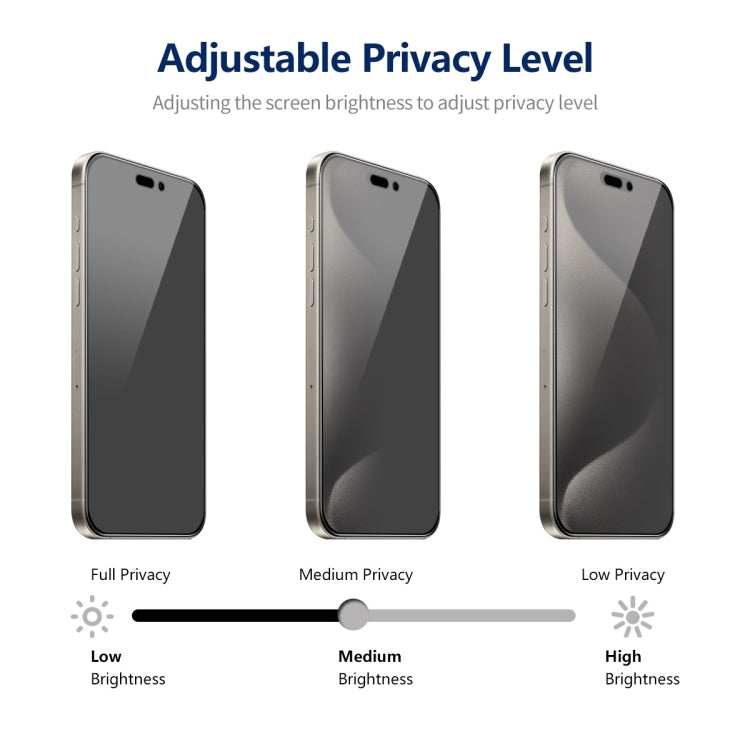 For iPhone 14 Pro Max 2pcs ENKAY Hat-Prince 360 Degree Anti-peeping Privacy Full Screen Tempered Glass Film