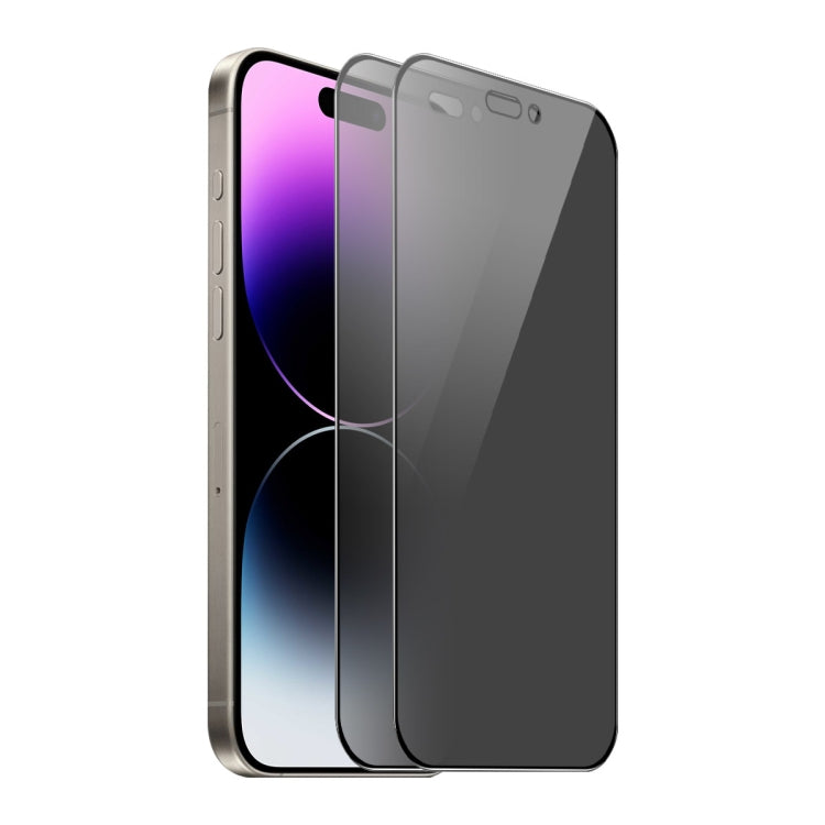 For iPhone 14 Pro 2pcs ENKAY Hat-Prince 360 Degree Anti-peeping Privacy Full Screen Tempered Glass Film