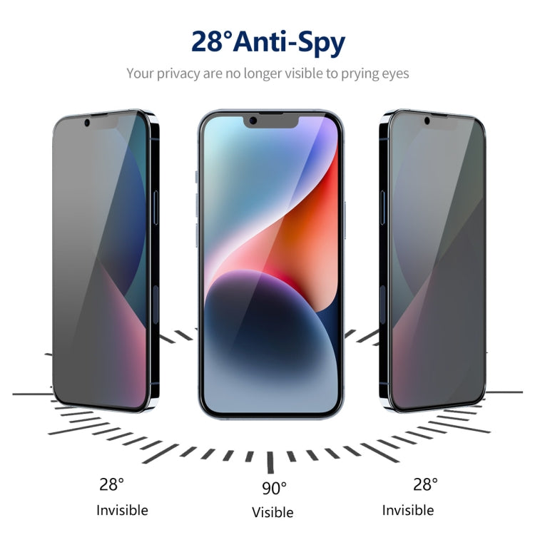 For iPhone 14 Plus 2pcs ENKAY Hat-Prince 360 Degree Anti-peeping Privacy Full Screen Tempered Glass Film