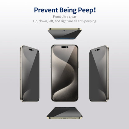 For iPhone 15 Pro 5pcs ENKAY Hat-Prince 360 Degree Anti-peeping Privacy Full Screen Tempered Glass Film
