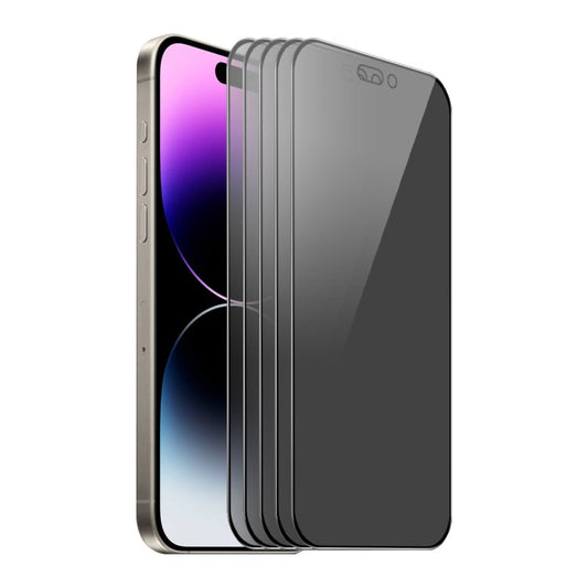 Pour iPhone 14 Pro, 5 films de protection ENKAY Hat-Prince en verre trempé 360 degrés anti-espion pleine surface