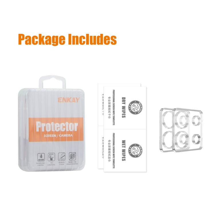 Pour Xiaomi Redmi Note 13 Pro 5G 2pcs ENKAY Hat-Prince 9H Film en verre trempé pour objectif de caméra arrière (Transparent)